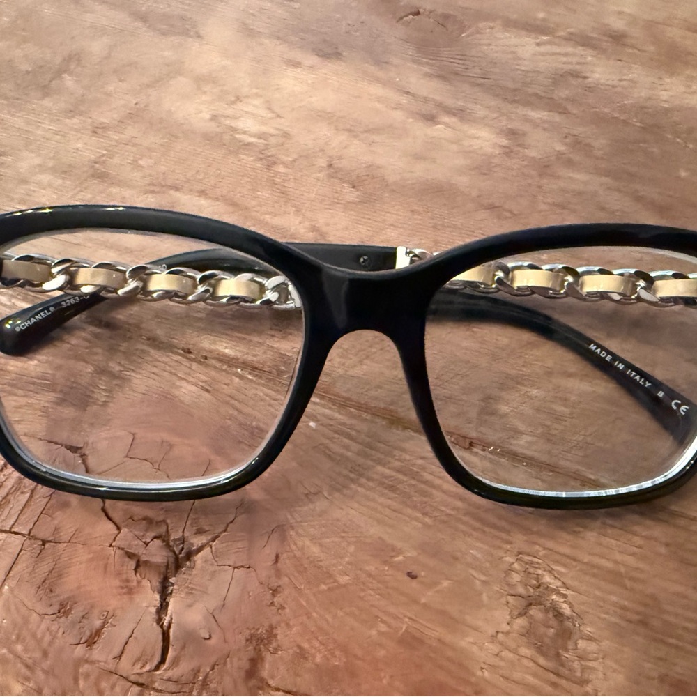 Chanel Black Chain-Detail Eyeglass Frames